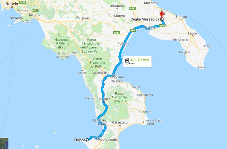 van Tropea naar Ceglie Messapica